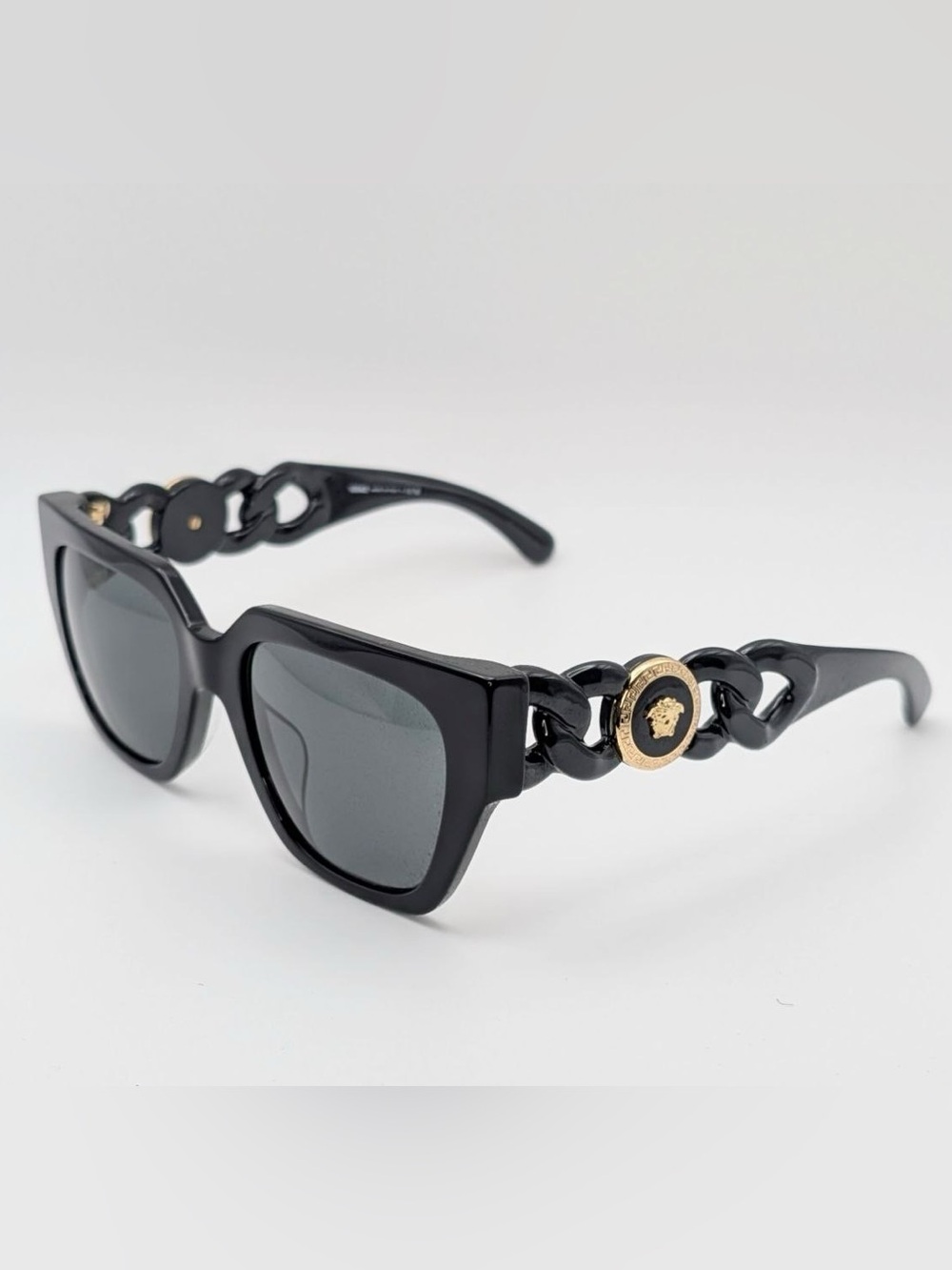 NWT Versace Black Square Frame Medusa Motif Sunglasses New in Box Authentic - Picture 14 of 16